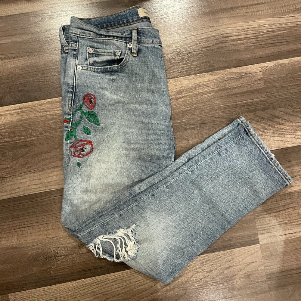 Distressed gap best girlfriend jeans